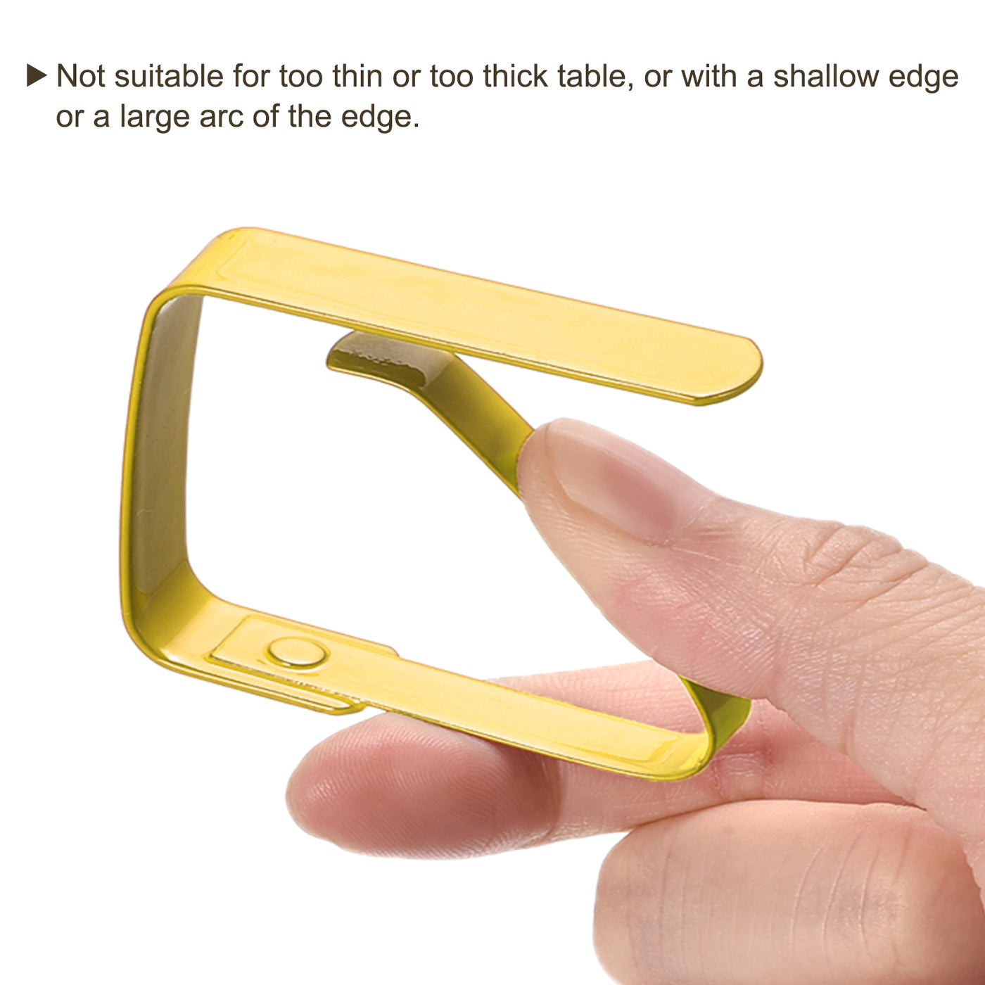 uxcell Uxcell Tablecloth Clips 50mm x 40mm 420 Stainless Steel Table Cloth Holder Yellow 4 Pcs