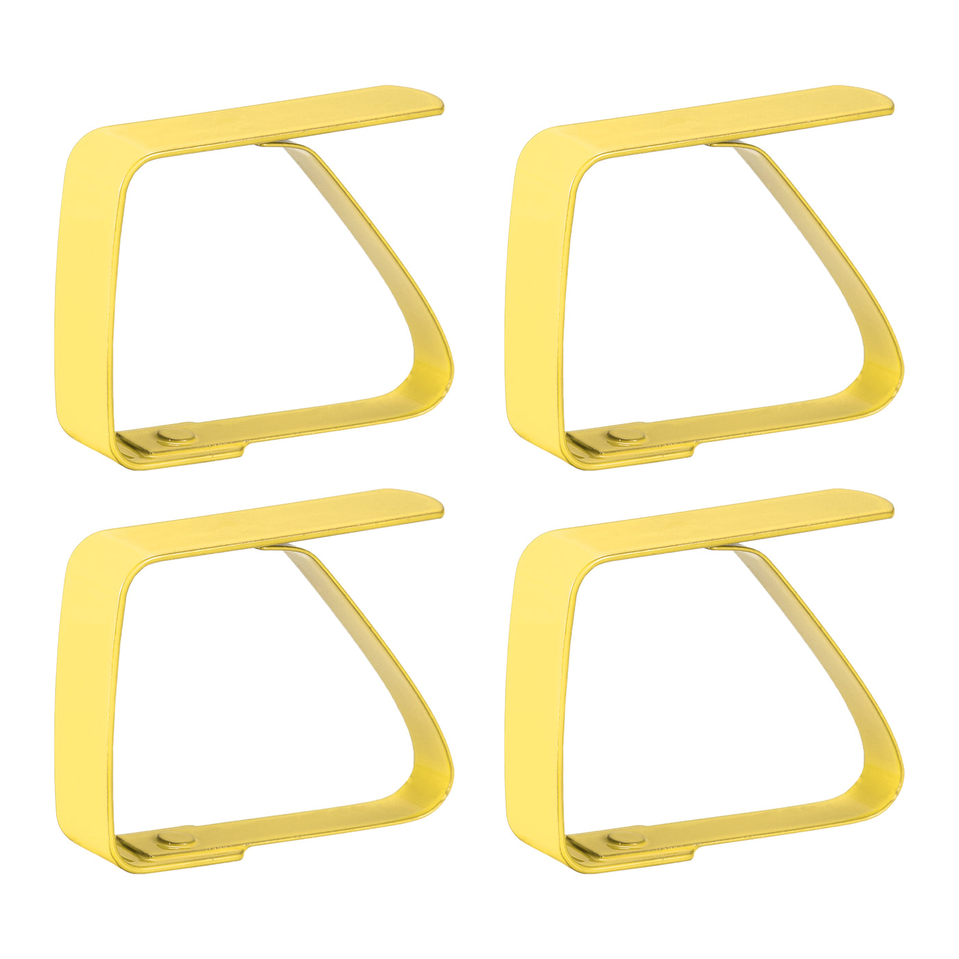 uxcell Uxcell Tablecloth Clips 50mm x 40mm 420 Stainless Steel Table Cloth Holder Yellow 4 Pcs