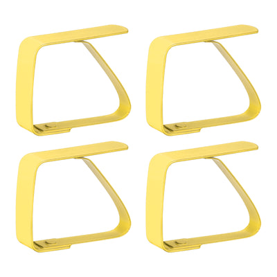 Harfington Uxcell Tablecloth Clips 50mm x 40mm 420 Stainless Steel Table Cloth Holder Yellow 4 Pcs