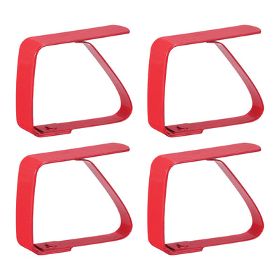 Harfington Uxcell Tablecloth Clips 50mm x 40mm 420 Stainless Steel Table Cloth Holder Red 4 Pcs