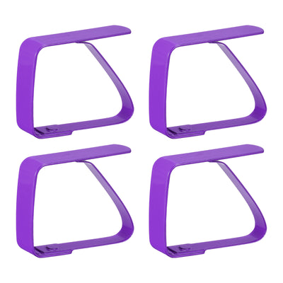 Harfington Uxcell Tablecloth Clips 50mm x 40mm 420 Stainless Steel Table Cloth Holder Purple 4 Pcs