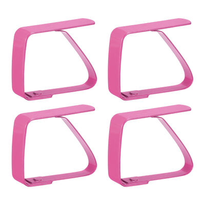 Harfington Uxcell Tablecloth Clips 50mm x 40mm 420 Stainless Steel Table Cloth Holder Pink 12 Pcs
