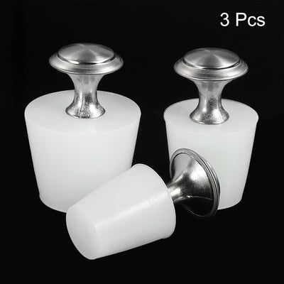 Harfington Silicone Rubber Tapered Plug with Handle 17mm to 37mm Solid White 3in1 Set