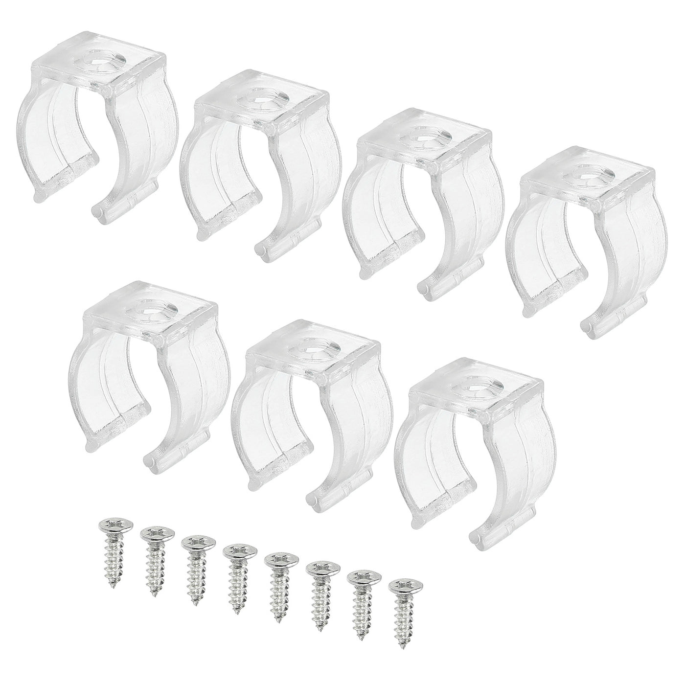 Harfington T5 U Clips Holder Bracket Fluorescent Tube Light Fixture Plastic Pipe Clamps with Screws for LED Bulbs Ceiling Lamp, Pack of 10