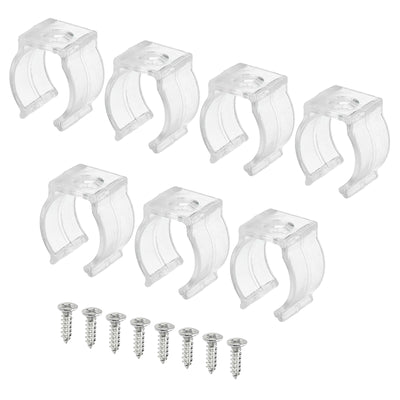 Harfington T5 U Clips Holder Bracket Fluorescent Tube Light Fixture Plastic Pipe Clamps with Screws for LED Bulbs Ceiling Lamp, Pack of 30