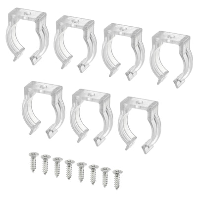 Harfington U Clips Holder Bracket Fluorescent Tube Light Fixture Plastic Pipe Clamps with Screws for LED Bulbs Ceiling Lamp, Pack of 30