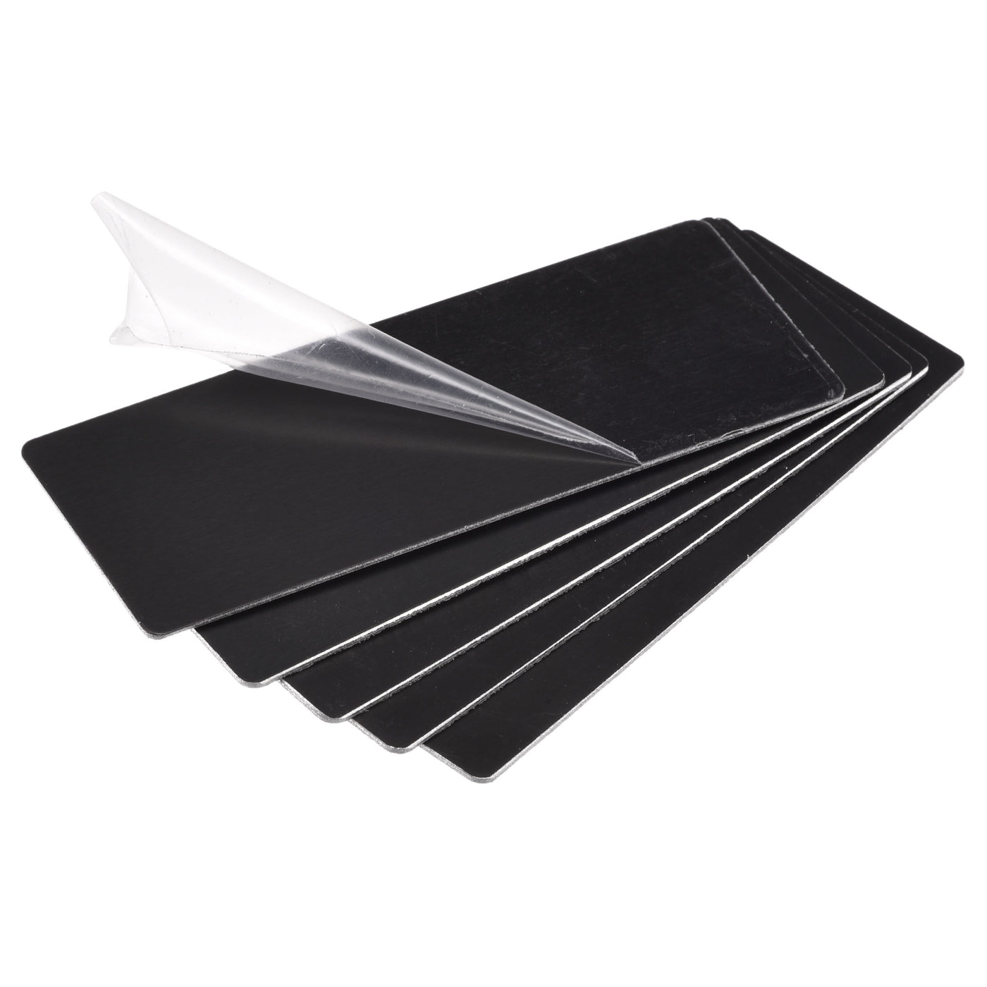 Uxcell Uxcell Blank Metal Card 80mm x 30mm x 0.8mm Anodized Aluminum Plate Black 5 Pcs
