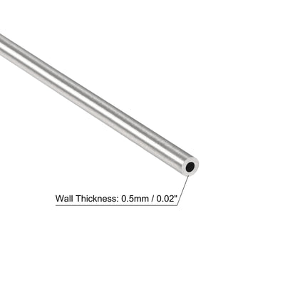 Harfington Uxcell 316 Stainless Steel Tube, 2mm OD 0.5mm Wall Thickness 250mm Length Pipe 4 Pcs
