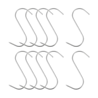 Harfington Uxcell Meat Hooks, Stainless Steel S-Hook, Meat Processing for Chicken Fish Beef Hanging Drying Smoking