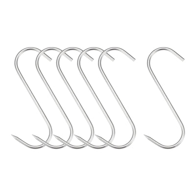 Harfington Uxcell Meat Hooks, Stainless Steel S-Hook, Meat Processing for Chicken Beef Hanging Drying Smoking