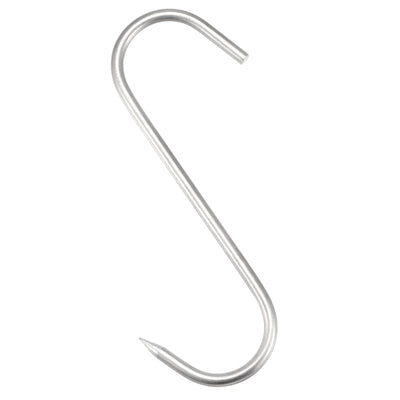 Harfington Uxcell 5.91" Meat Hooks, 0.24" Thick Stainless Steel S-Hook, Meat Processing for Chicken Fish Beef Hanging Drying Smoking 1Pcs