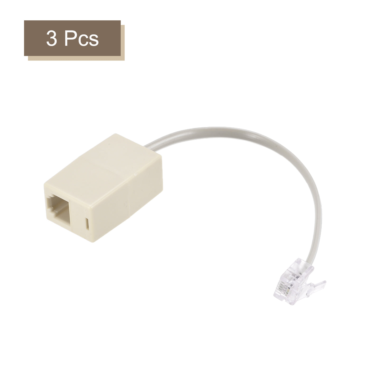 Harfington Phone Jack Splitter 6P4C Male to Female Way Socket Adapter Telephone Line Splitter with Telephone Extension Cord 3 Pack