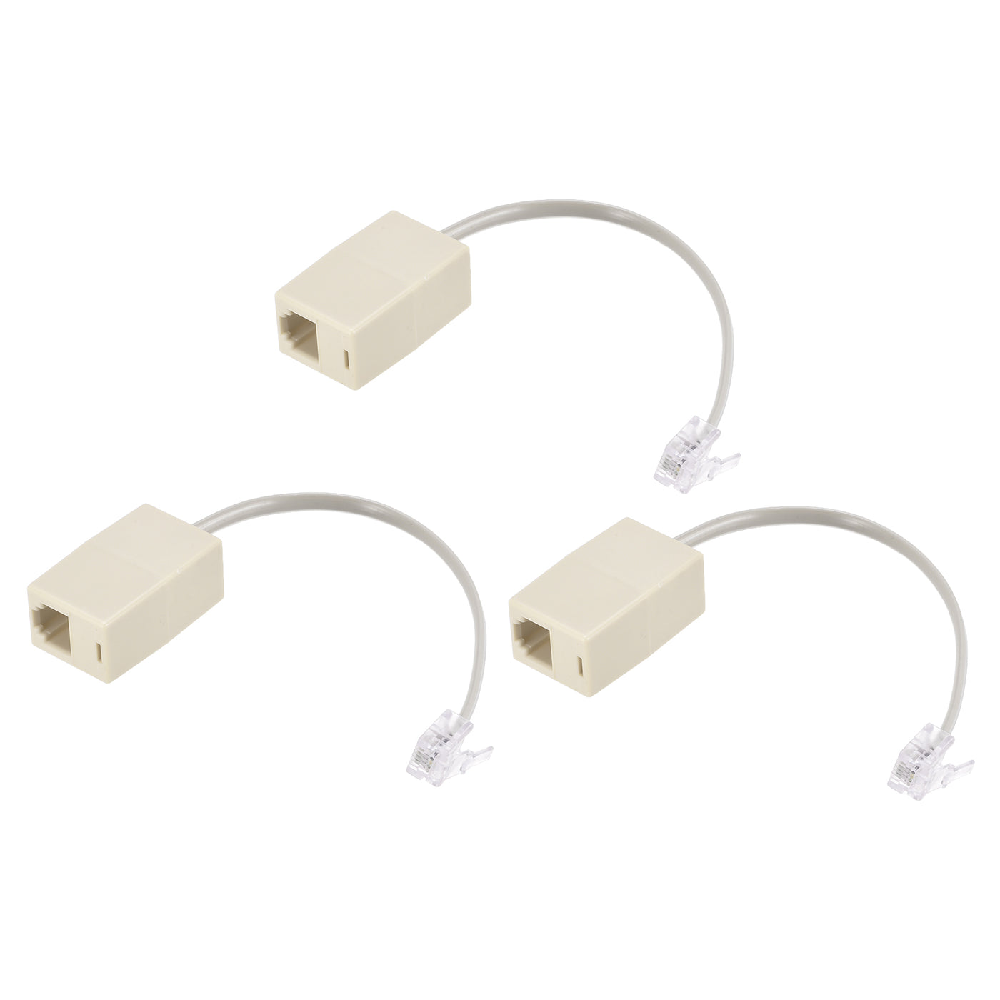 Harfington Phone Jack Splitter 6P4C Male to Female Way Socket Adapter Telephone Line Splitter with Telephone Extension Cord 3 Pack