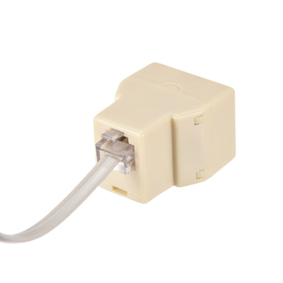 Harfington Phone Jack Splitter 6P4C Male to 2 Female Way Socket Adapter Telephone Line Splitter with Telephone Extension Cord 2 Pack