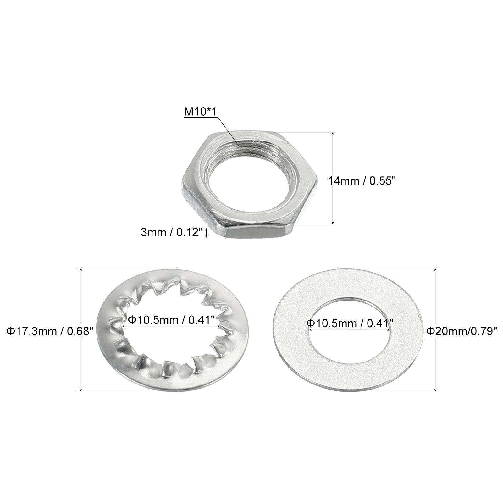 360pcs Hex Nuts with Washers M10 Thread Nut Lock Fasteners Ceiling ...