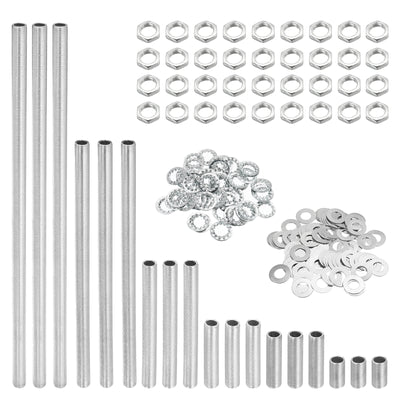 Harfington Lamp Pipe Kit with Lock Nuts Washers 1/8IP Thread Fasteners Assortment for Chandelier Ceiling Light Repair Assembly DIY Hardware, Pack of 126