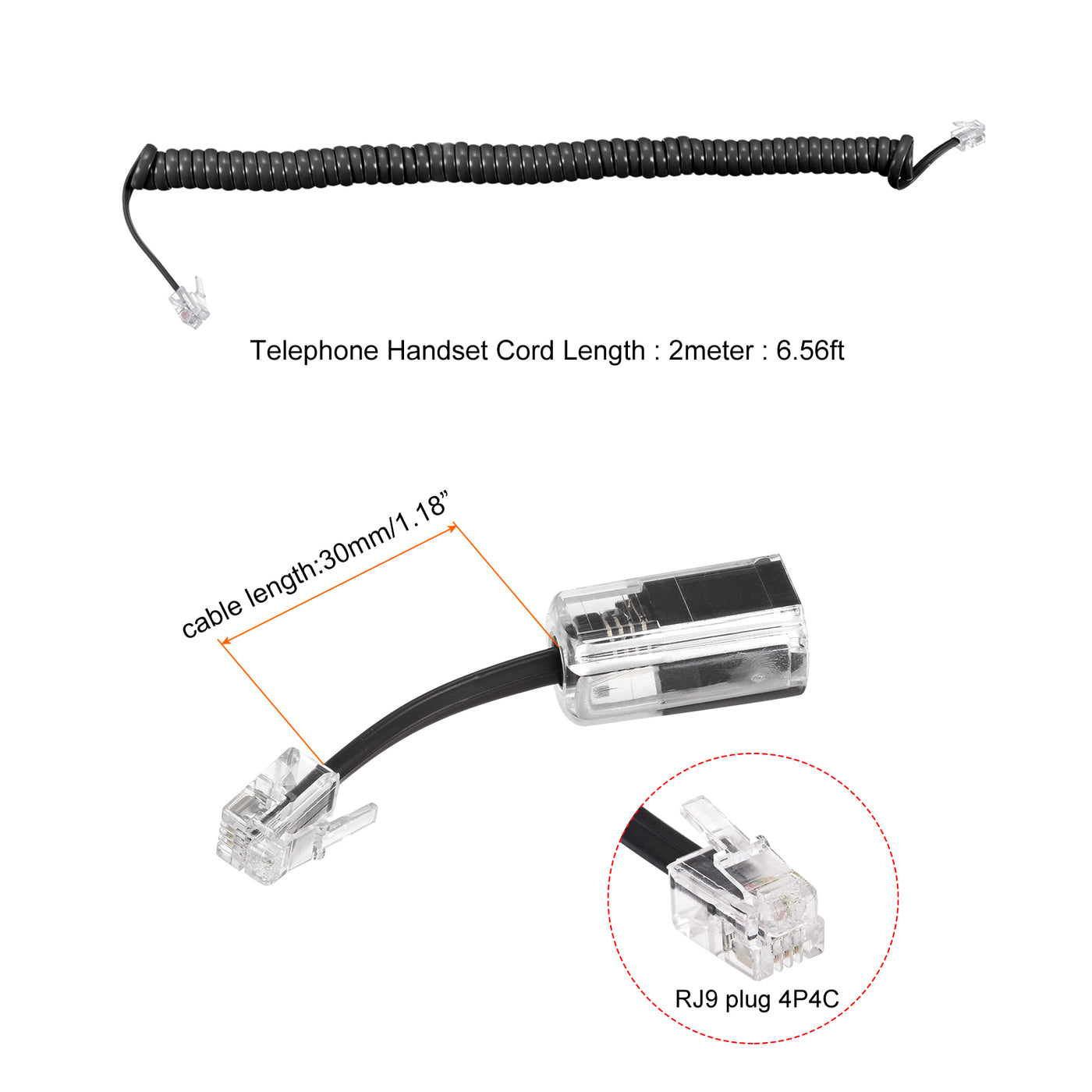 Harfington Telephone Cord Detangler 360 Degree Rotating Landline Cable with Telephone Handset Cord