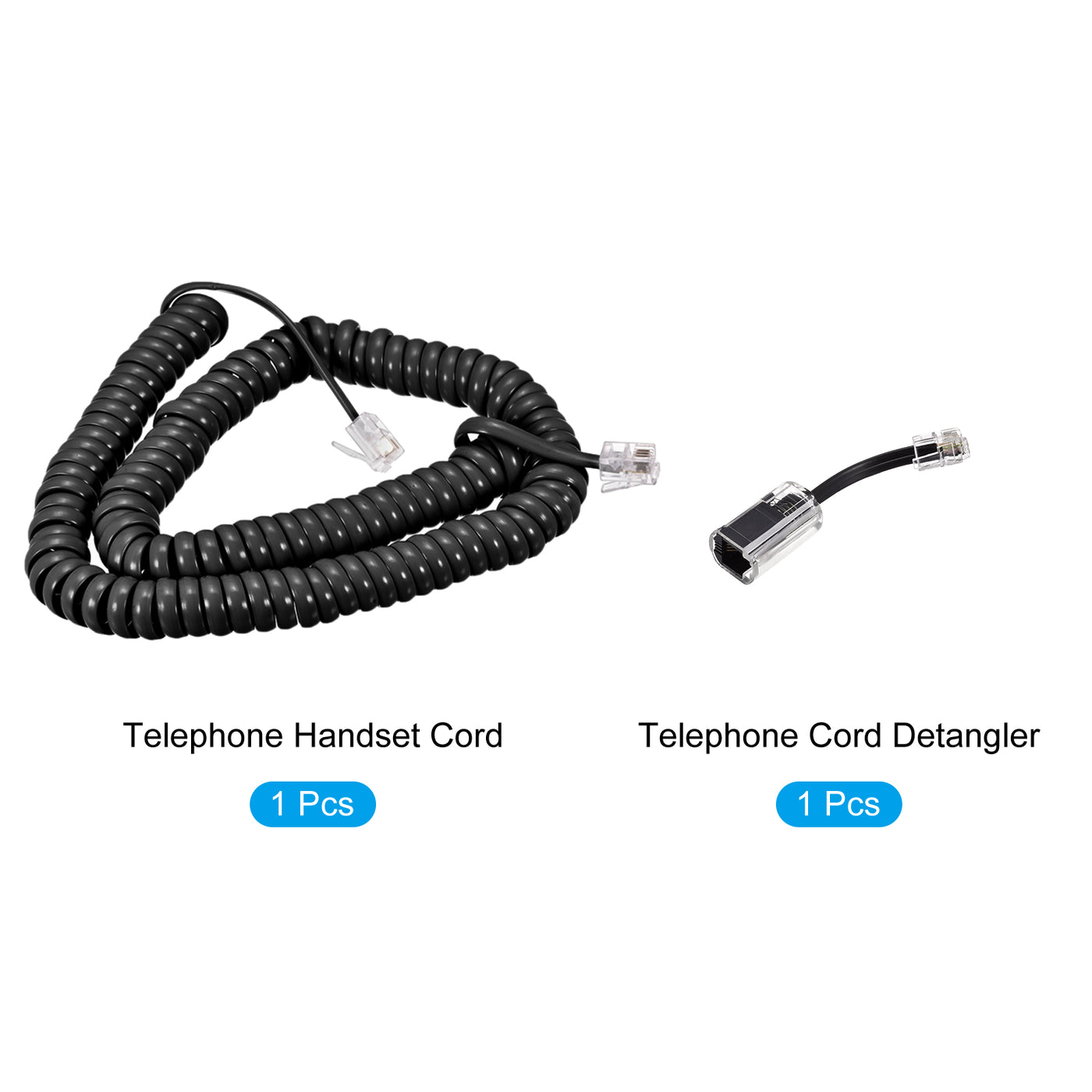 Harfington Telephone Cord Detangler 360 Degree Rotating Landline Cable with Telephone Handset Cord