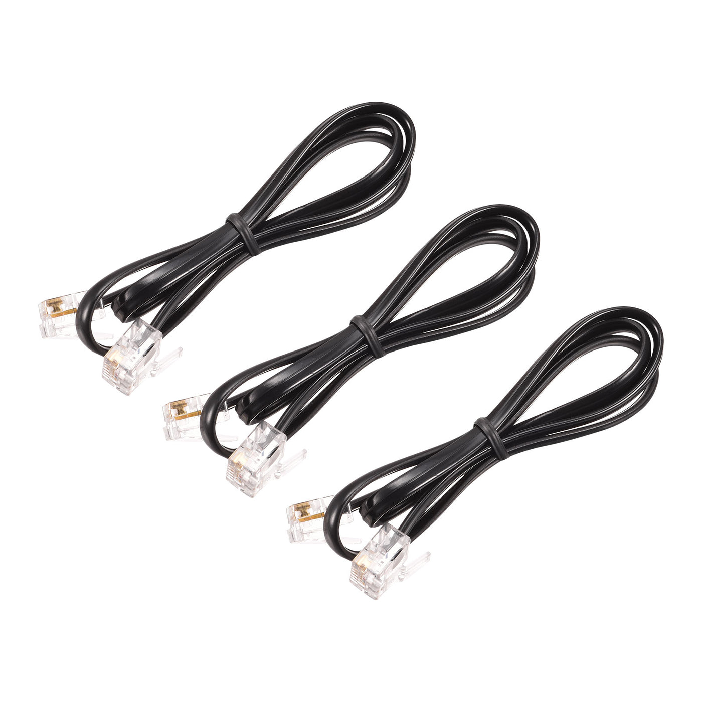 Harfington Phone Extension Cord Telephone Cable Phone Line Cord RJ11 6P4C Plugs, Male to Male for Phone and Fax 3pcs
