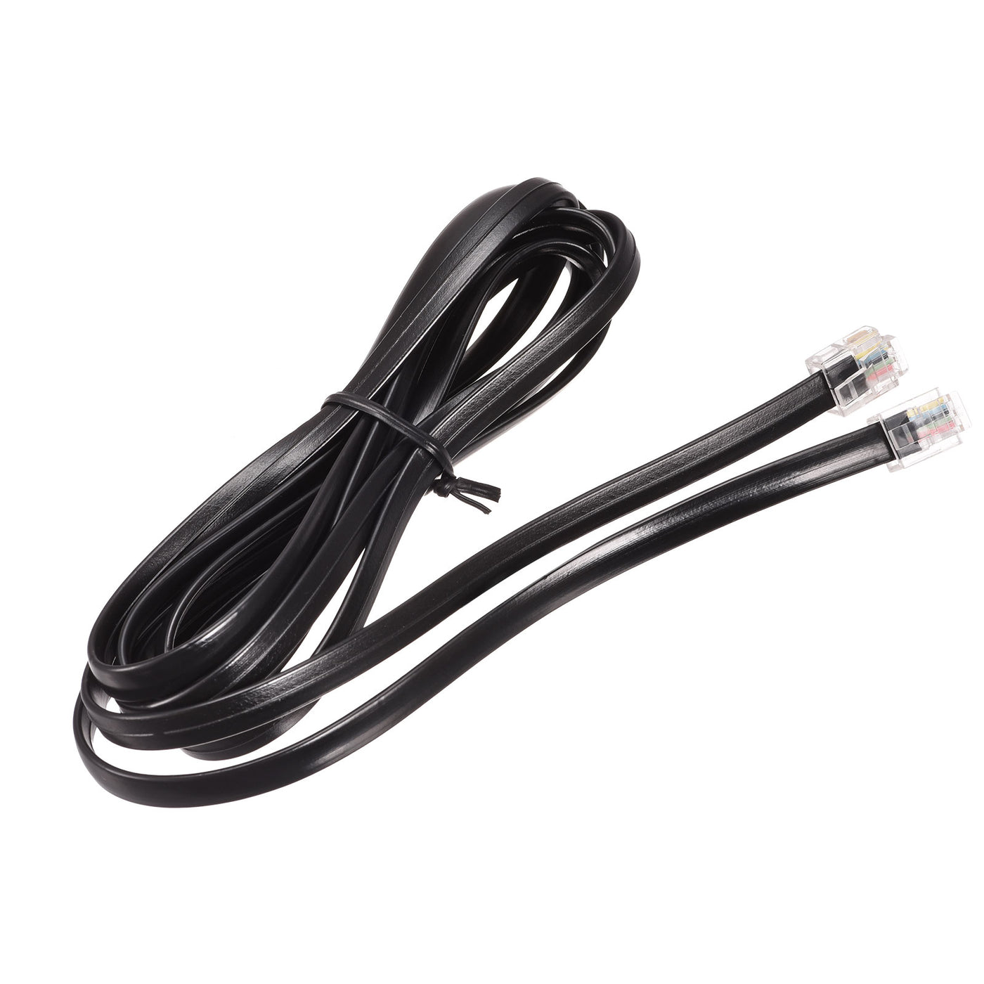 Harfington Phone Extension Cord Telephone Cable Phone Line Cord RJ11 6P6C Plugs, Male to Male for Phone and Fax 2pcs