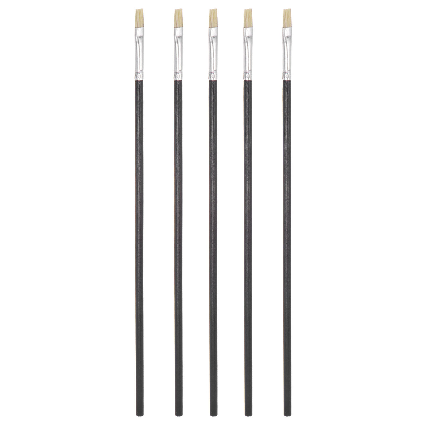 uxcell Uxcell Paint Brushes Flat Edge 0.22" Width 0.06" Thick 0.47" Length Bristle 5Pcs