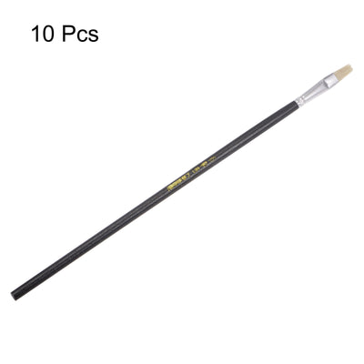 Harfington Uxcell Paint Brushes Flat Edge 0.28" Width 0.08" Thick Bristle with Wood Handle 10Pcs