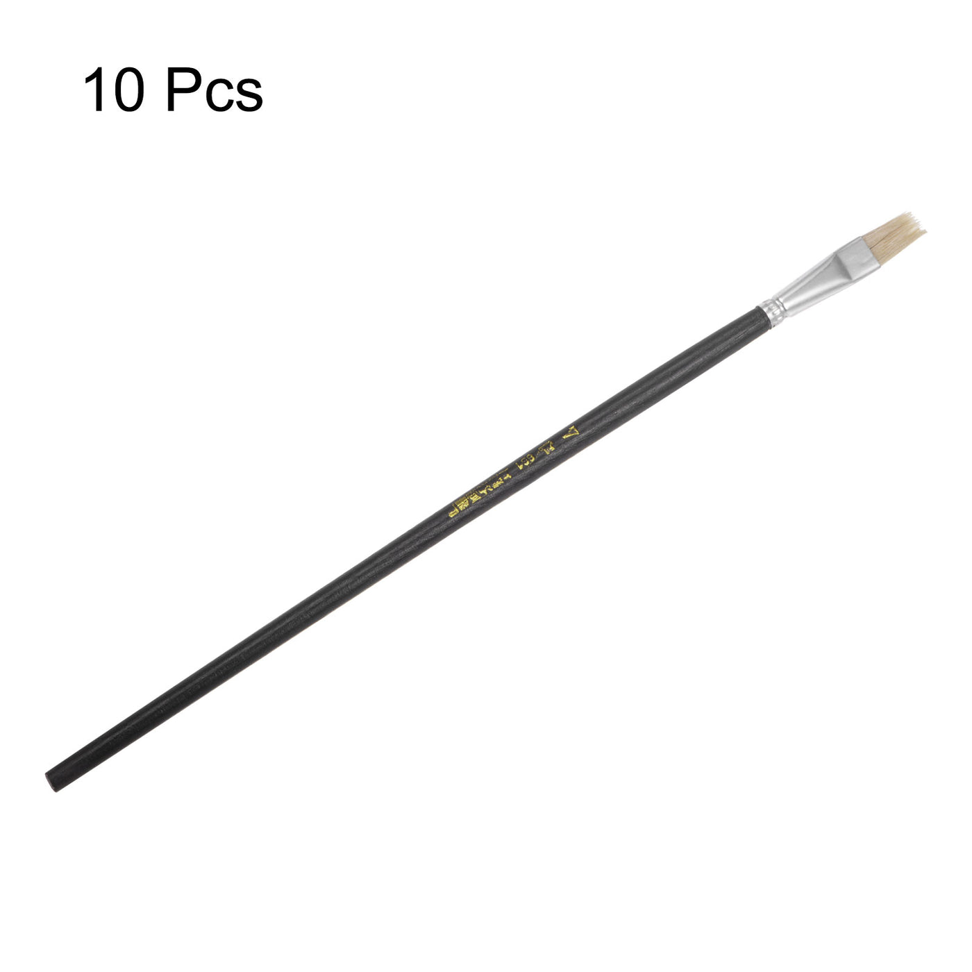 uxcell Uxcell Paint Brushes Flat Edge 0.37" Width 0.1" Thick Bristle with Wood Handle 10Pcs