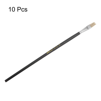 Harfington Uxcell Paint Brushes Flat Edge 0.37" Width 0.1" Thick Bristle with Wood Handle 10Pcs