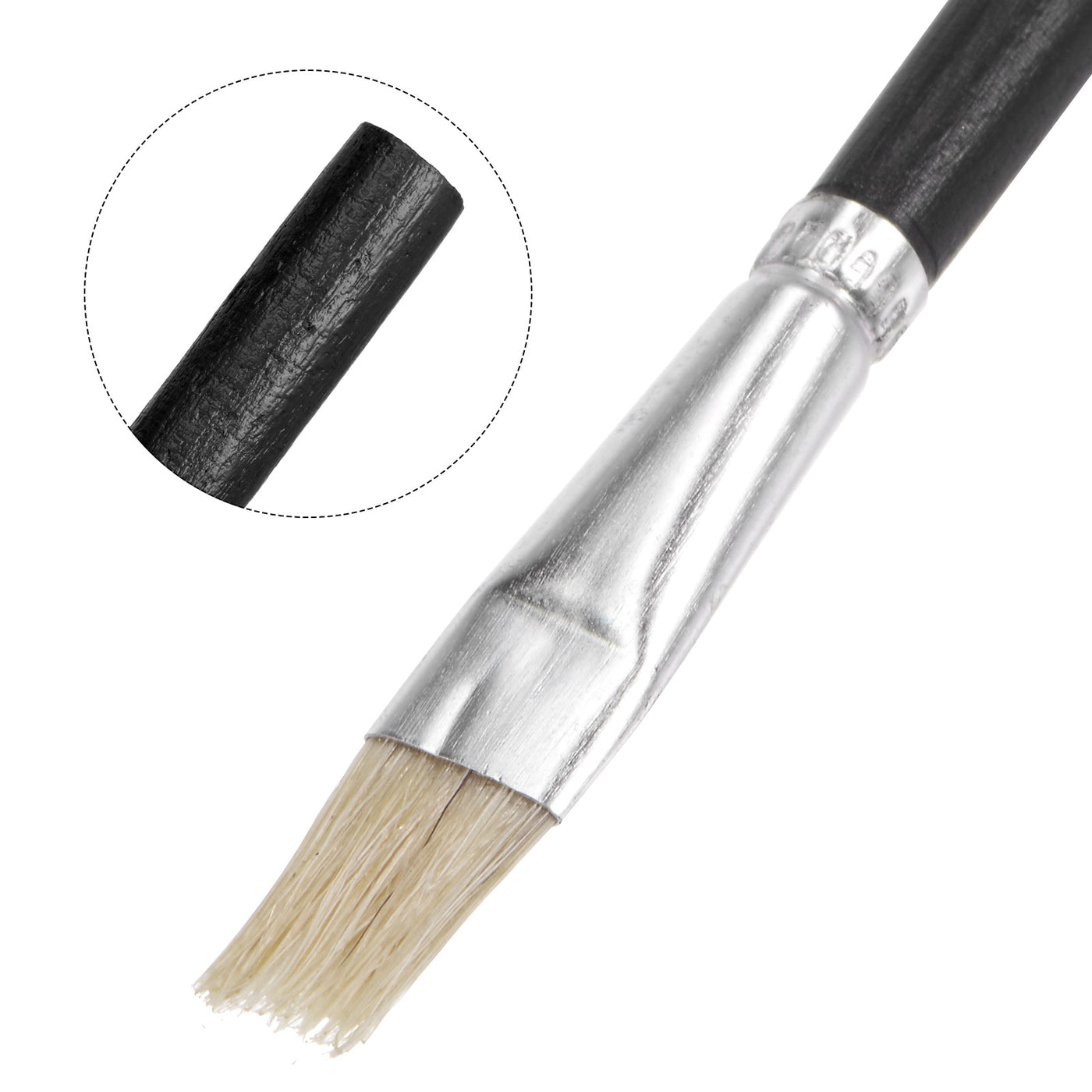 uxcell Uxcell Paint Brushes Flat Edge 0.37" Width 0.1" Thick Bristle with Wood Handle 10Pcs