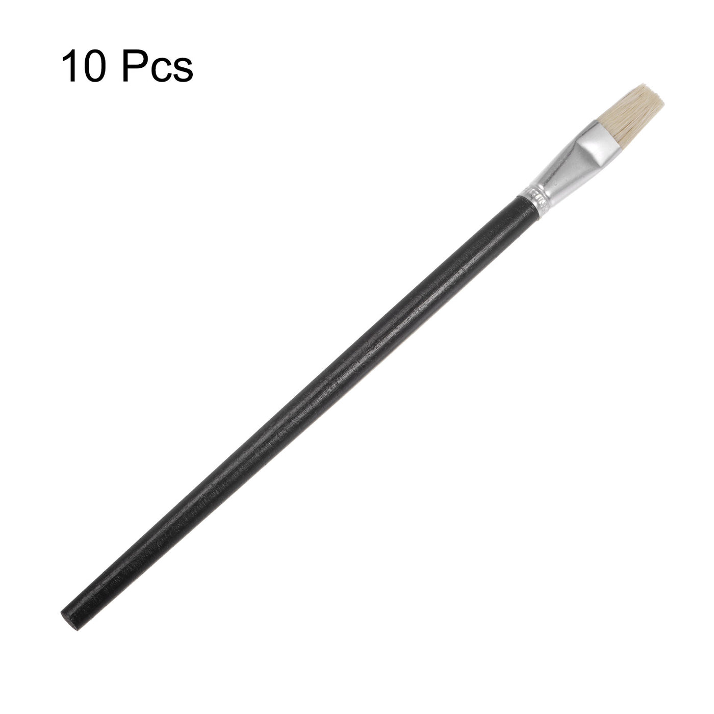 uxcell Uxcell Paint Brushes Flat Edge 0.59" Width 0.18" Thick Bristle with Wood Handle 10Pcs