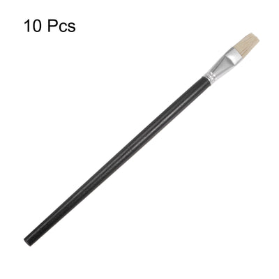 Harfington Uxcell Paint Brushes Flat Edge 0.59" Width 0.18" Thick Bristle with Wood Handle 10Pcs