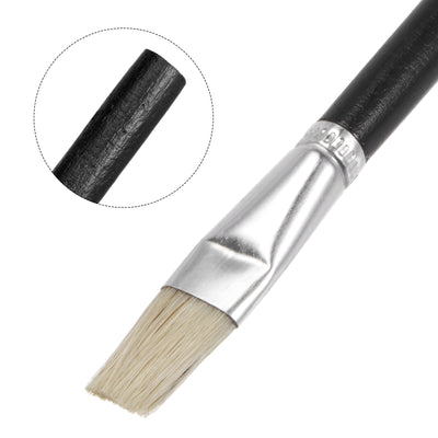 Harfington Uxcell Paint Brushes Flat Edge 0.59" Width 0.18" Thick Bristle with Wood Handle 10Pcs