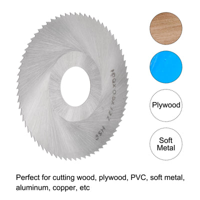 Harfington Uxcell 125mm Dia 27mm Arbor 1mm Thick 72 Tooth High Speed Steel Circular Saw Blade
