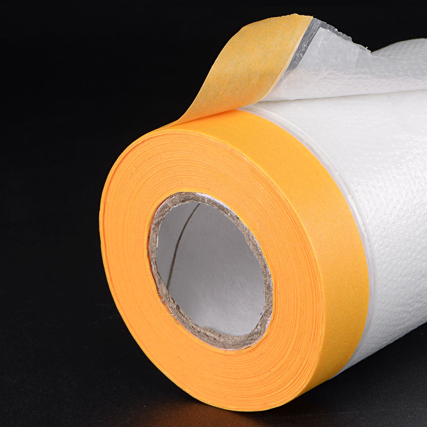 uxcell Uxcell Pre-Taped Masking Film, 11.81" x 82ft High-Tack Painters Tape Orange 3Pcs