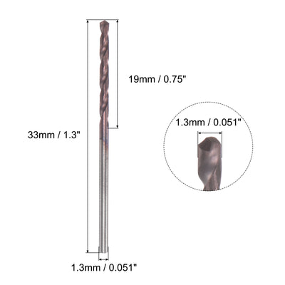 Harfington Uxcell 1.3mm DIN K45 Tungsten Carbide AlTiSin Coated Drill Bit for Stainless Steel