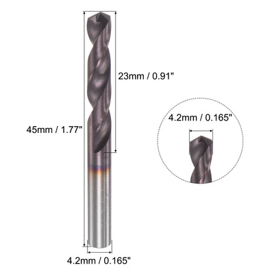 Harfington Uxcell 4.2mm DIN K45 Tungsten Carbide AlTiSin Coated Drill Bit for Stainless Steel