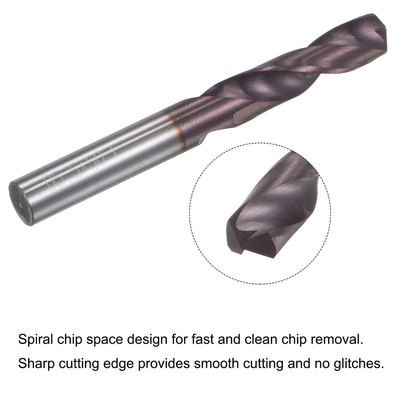 uxcell Uxcell 5.5mm DIN K45 Tungsten Carbide AlTiSin Coated Drill Bit for Stainless Steel