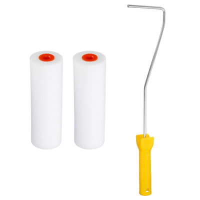 Harfington Uxcell 3Pcs Paint Roller Set, 2Pcs 4" Water Based Sponge Roller Covers and 16" Paint Roller Frame