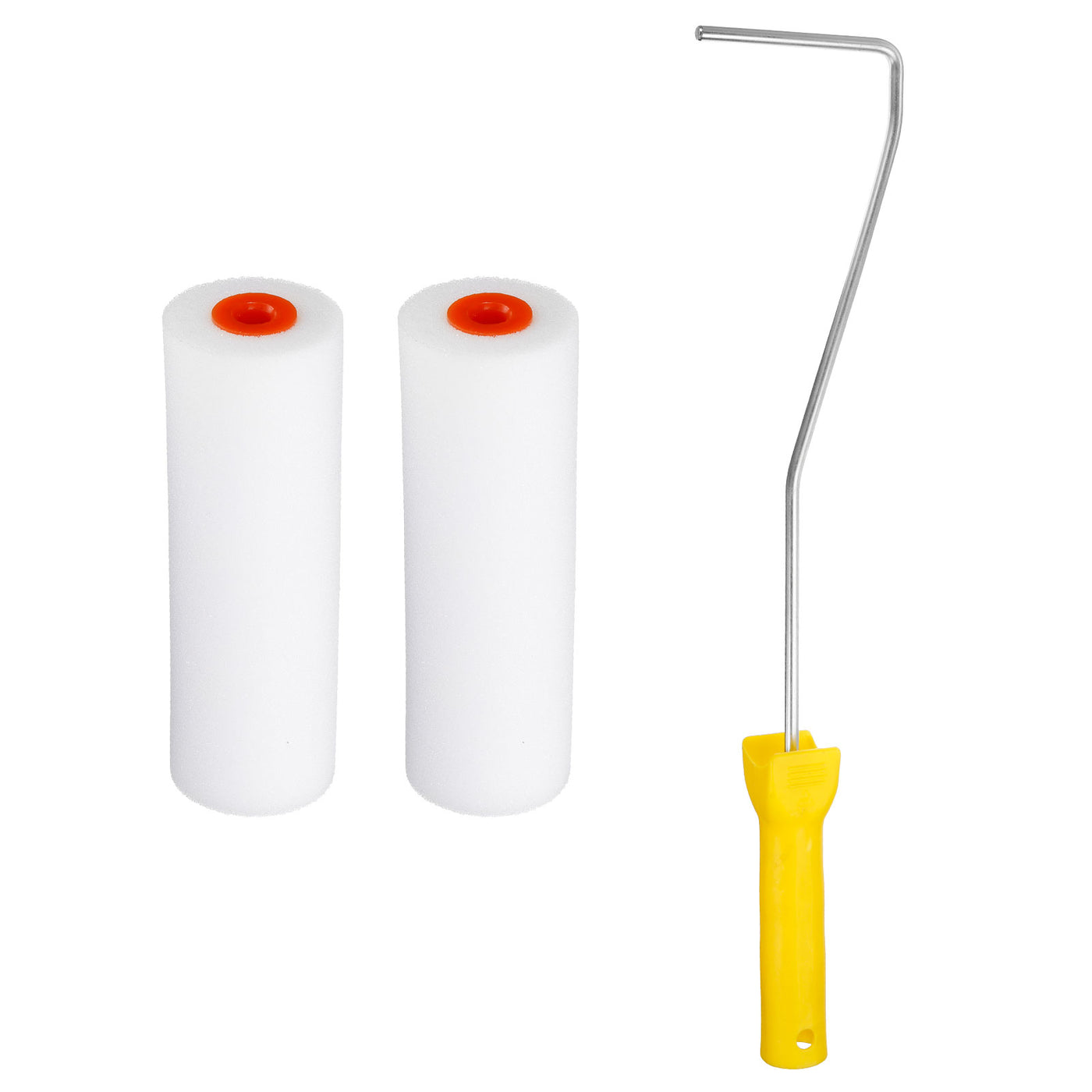 uxcell Uxcell 3Pcs Paint Roller Set, 2Pcs 4" Water Based Sponge Roller Covers and 23" Paint Roller Frame