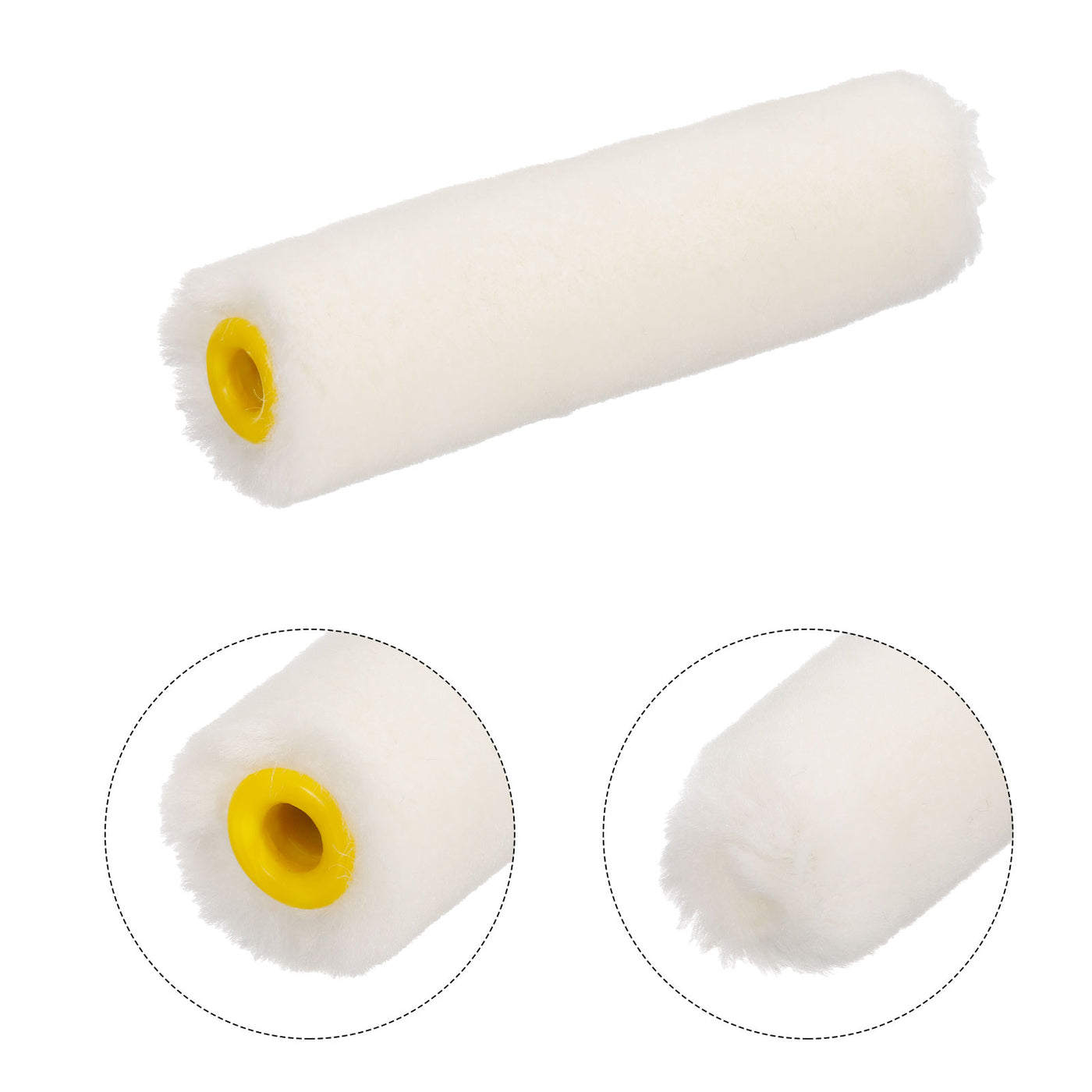 uxcell Uxcell 3Pcs Paint Roller Kit, 2Pcs 7mm Thickness 4" Wool Roller Covers and 10" Frame