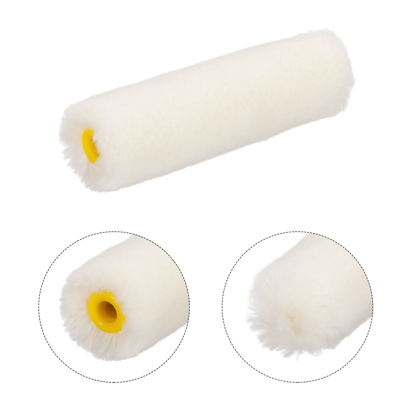 uxcell Uxcell 3Pcs Paint Roller Kit, 2Pcs 9mm Thickness 4" Wool Roller Covers and 16" Frame