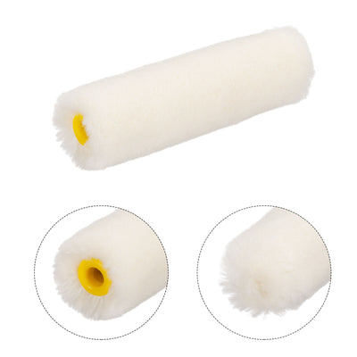 Harfington Uxcell 3Pcs Paint Roller Kit, 2Pcs 9mm Thickness 4" Wool Roller Covers and 16" Frame