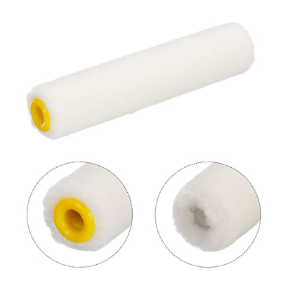 Harfington Uxcell 3Pcs Paint Roller Kit, 2Pcs 4mm Thickness 4" Wool Roller Covers and 23" Frame