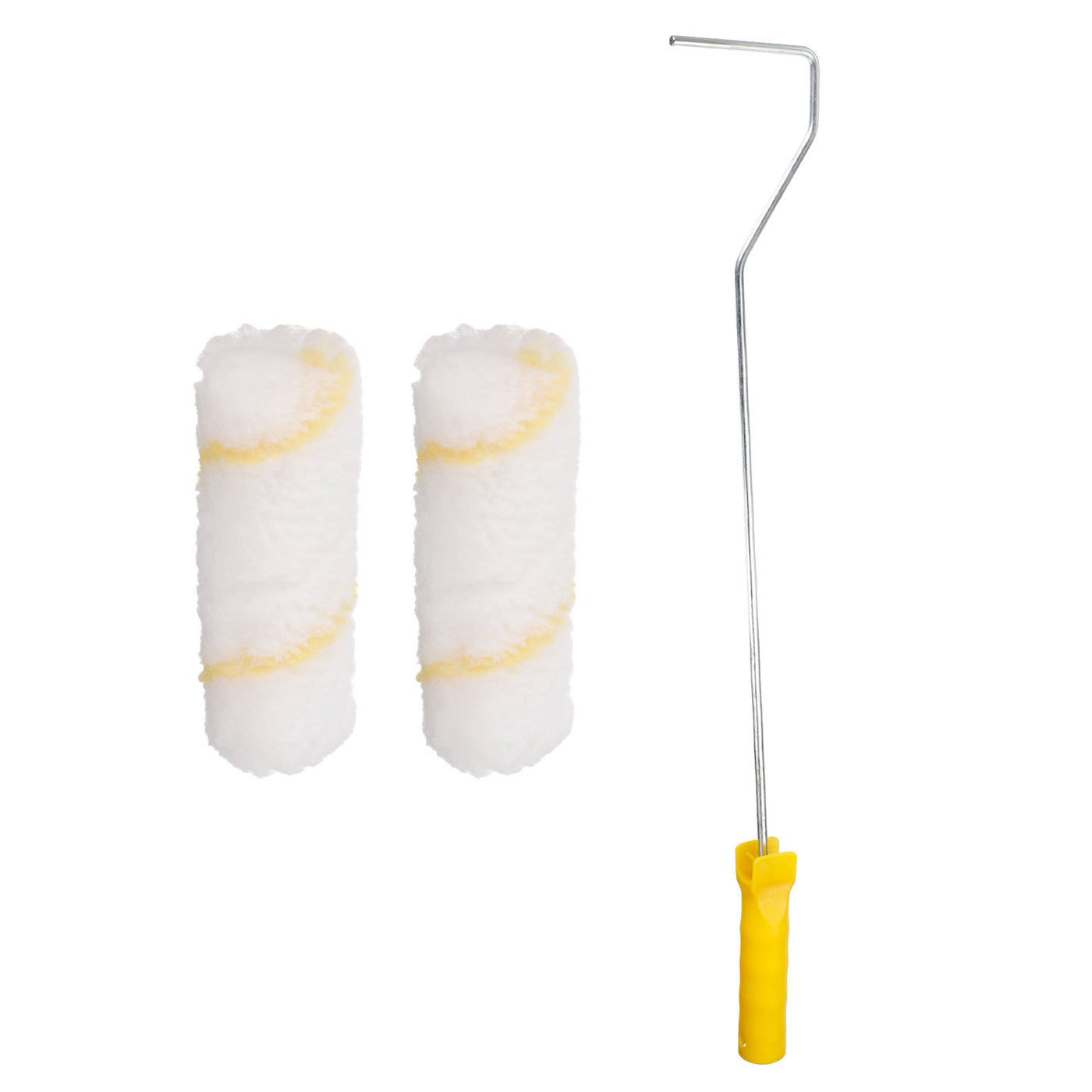 uxcell Uxcell 3Pcs Paint Roller Kit, 2Pcs 4" Microfiber Roller Covers and 21" Roller Frame