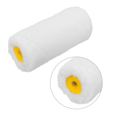 Harfington Uxcell 3Pcs Paint Roller Kit, 2Pcs 30mm Thick 4" Microfiber Roller Covers 10" Frame