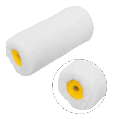 Harfington Uxcell 3Pcs Paint Roller Kit, 2Pcs 30mm Thick 4" Microfiber Roller Covers 14" Frame