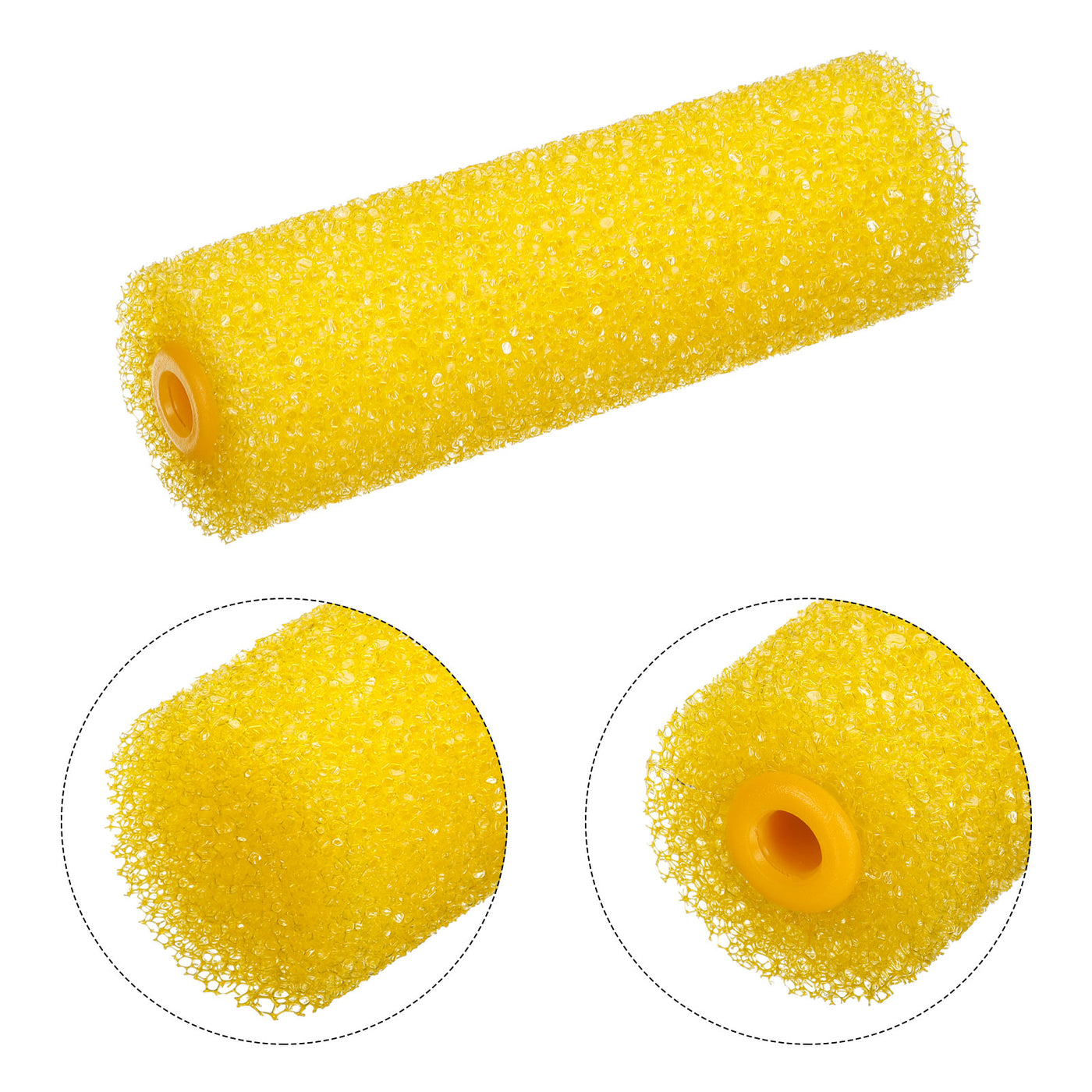 uxcell Uxcell 3Pcs Paint Roller Kit, 2Pcs 4" Sponge Roller Covers and 10" Length Roller Frame