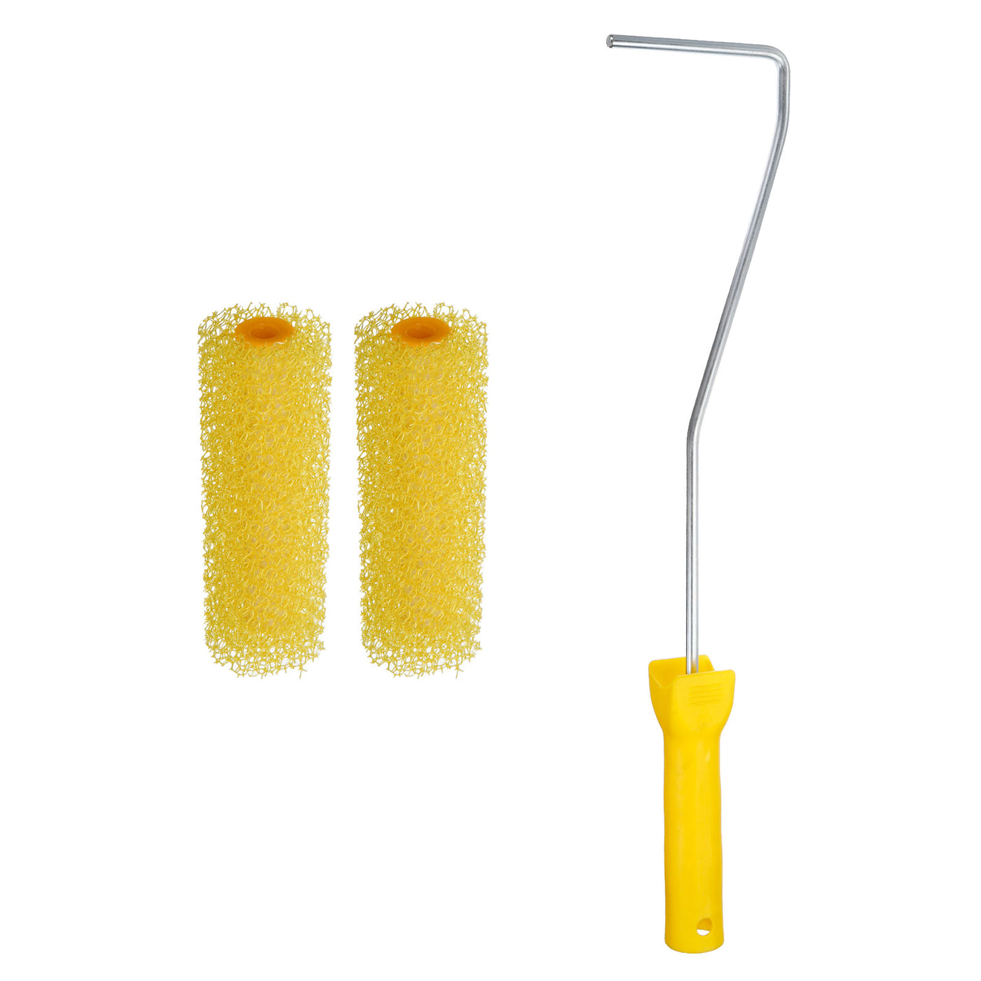 uxcell Uxcell 3Pcs Paint Roller Kit, 2Pcs 4" Sponge Large Texture Roller Covers and 16" Frame