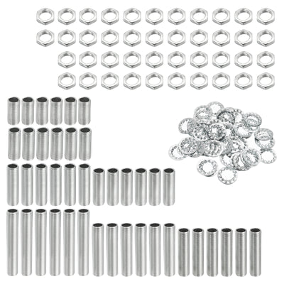 Harfington Lamp Pipe Kit with Lock Nuts Teeth Washers M10 Thread Fasteners Assortment for Chandelier Ceiling Light Repair Assembly DIY Hardware, Pack of 126