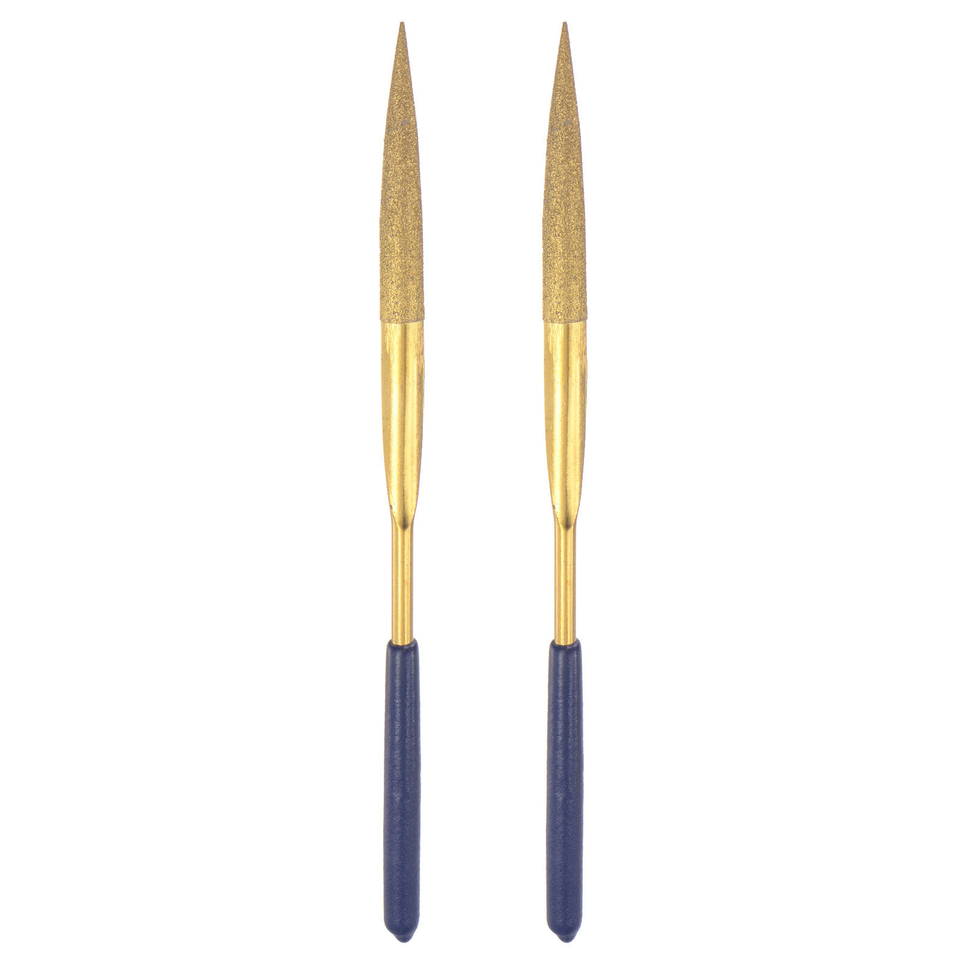 uxcell Uxcell 4mm x 160mm Titanium Coated Half Round Diamond Needle File for Wood Stone 2pcs